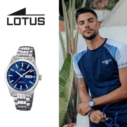 Мъжки ръчен часовник с кварцов механизъм - корпус от Стомана - Стоманена верижка - цвят Син Сив