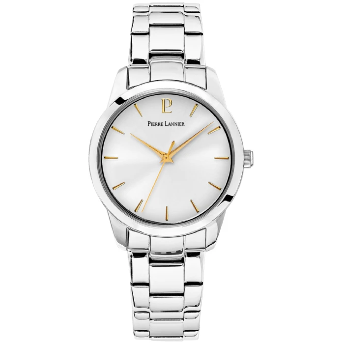 Дамски ръчен часовник с кварцов механизъм - корпус от Стомана - Стоманена верижка - цвят Сребрист Сив