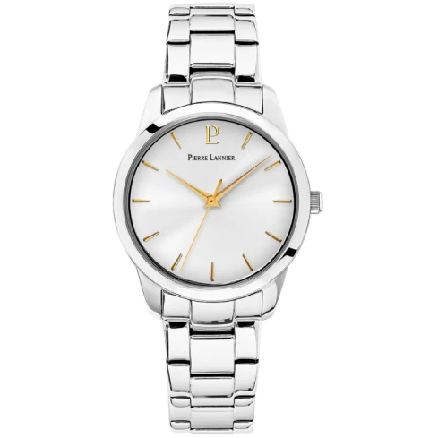 Дамски ръчен часовник с кварцов механизъм - корпус от Стомана - Стоманена верижка - цвят Сребрист Сив