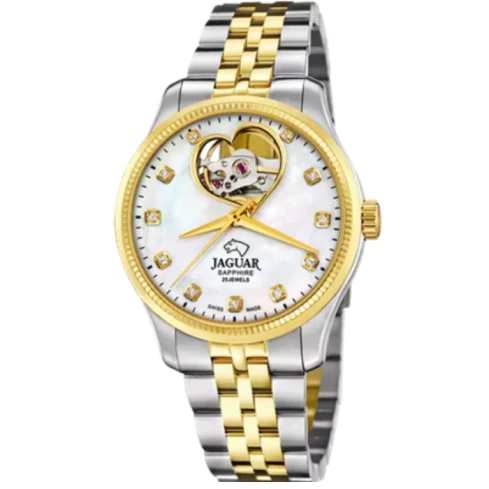 Дамски ръчен часовник с автоматичен механизъм - корпус от Стомана - Стоманена верижка - цвят Седеф Злато