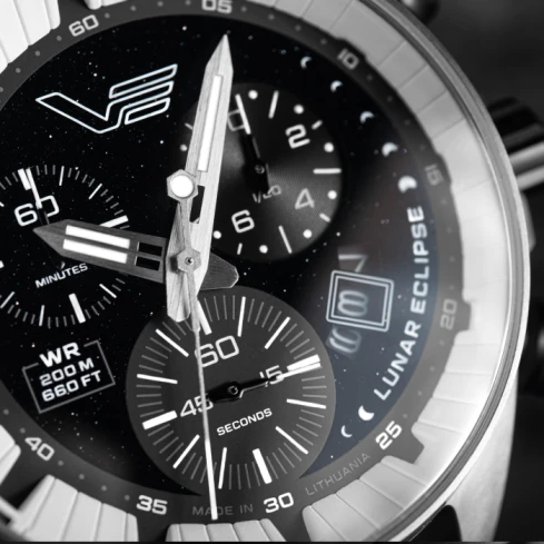 Мъжки ръчен часовник с кварцов механизъм - корпус от Стомана - Естествена кожа - цвят Черен Черен