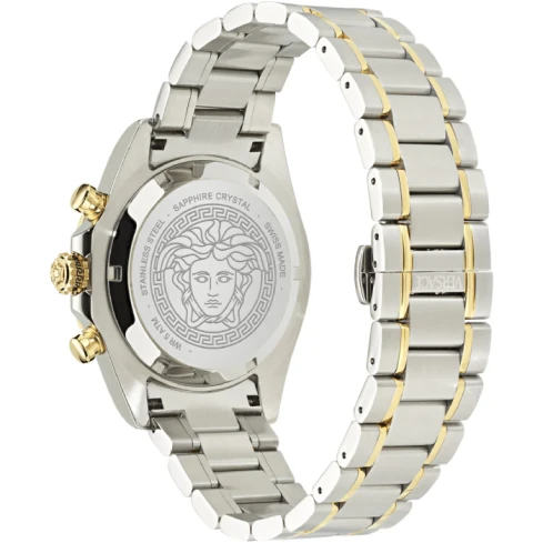 Мъжки ръчен часовник с кварцов механизъм - корпус от Стомана - Стоманена верижка - цвят Зелен Злато