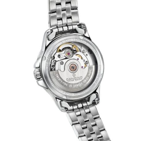 Дамски ръчен часовник с автоматичен механизъм - корпус от Стомана - Стоманена верижка - цвят Син Сив