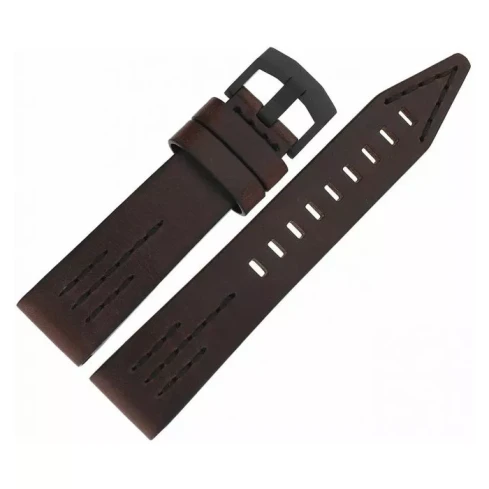 Мъжки ръчен часовник с кварцов механизъм - корпус от Стомана - Силиконова каишка - цвят Черен Кафяв