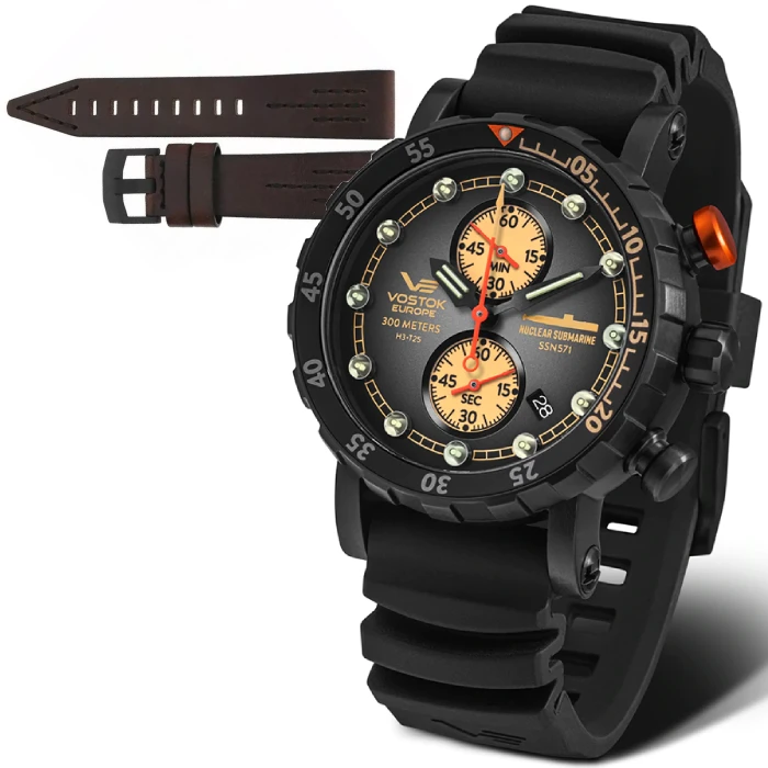 Мъжки ръчен часовник с кварцов механизъм - корпус от Стомана - Силиконова каишка - цвят Черен Кафяв