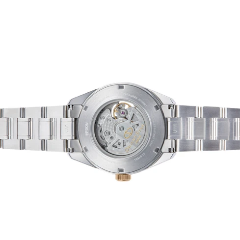 Мъжки ръчен часовник с автоматичен механизъм - корпус от Стомана - Стоманена верижка - цвят Шампанско Сив