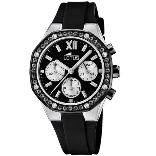 Мъжки ръчен часовник с кварцов механизъм - корпус от Стомана - Каучук - цвят Черен Черен