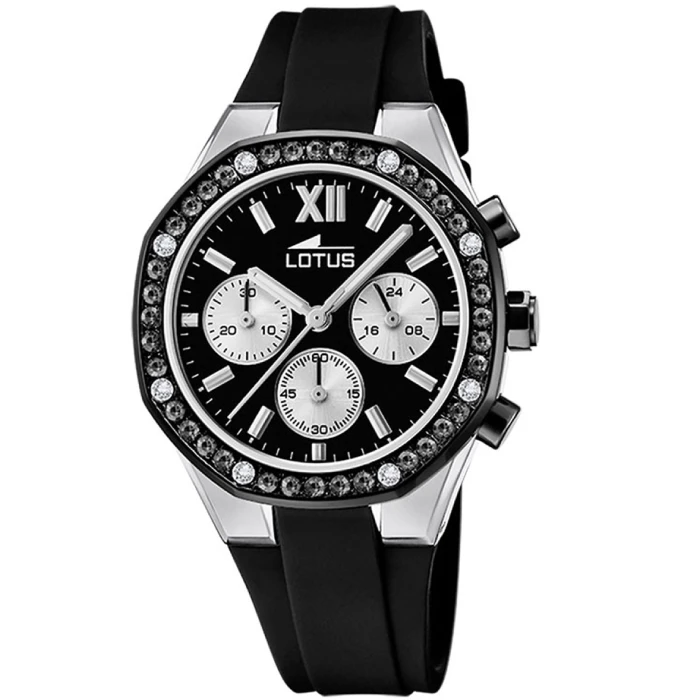 Мъжки ръчен часовник с кварцов механизъм - корпус от Стомана - Каучук - цвят Черен Черен