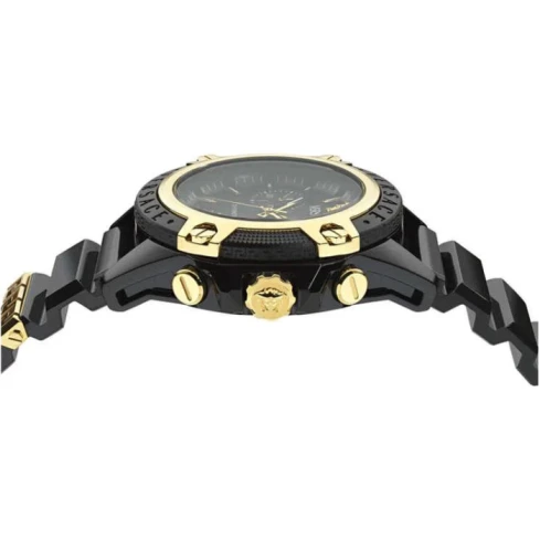 Мъжки ръчен часовник с кварцов механизъм - корпус от Полимер - Полимер - цвят Черен Злато