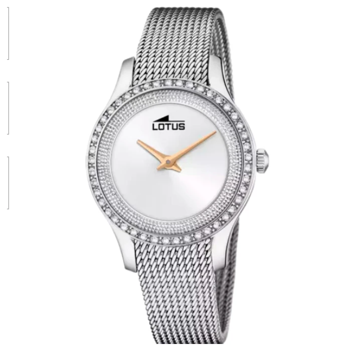 Дамски ръчен часовник с кварцов механизъм - корпус от Стомана - Стоманена верижка - цвят Бял Сив