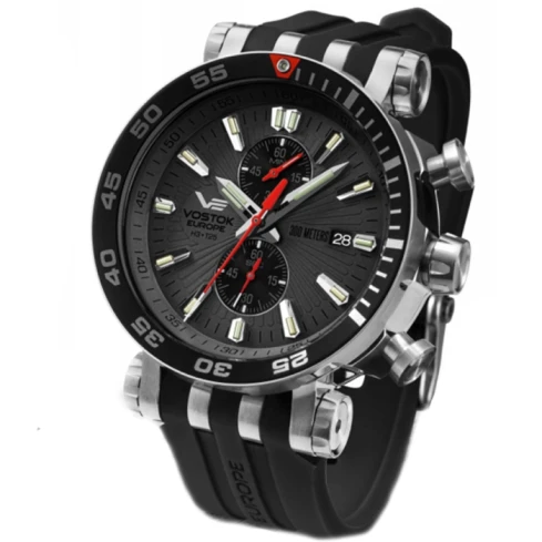 Мъжки ръчен часовник с кварцов механизъм - корпус от Стомана - Естествена кожа - цвят Черен Черен