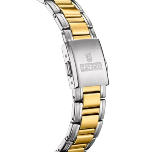 Мъжки ръчен часовник с кварцов механизъм - корпус от Стомана - Стоманена верижка - цвят Син Злато