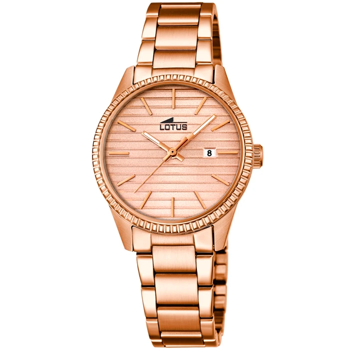 Дамски ръчен часовник с кварцов механизъм - корпус от Стомана - Стоманена верижка - цвят Розов Розово Злато