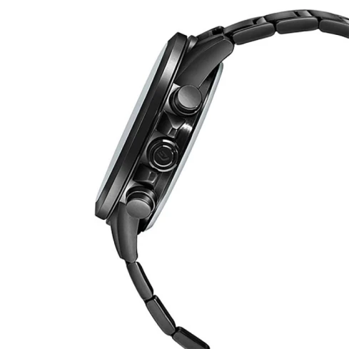 Мъжки ръчен часовник с кварцов механизъм - корпус от Стомана - Стоманена верижка - цвят Черен Черен