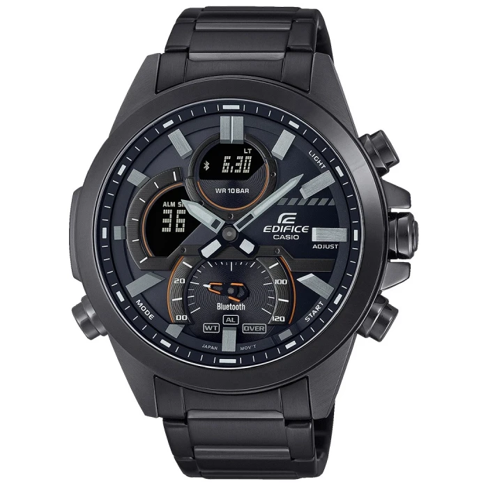 Мъжки ръчен часовник с кварцов механизъм - корпус от Стомана - Стоманена верижка - цвят Черен Черен