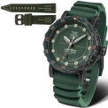 Мъжки ръчен часовник с автоматичен механизъм - корпус от Стомана - Силиконова каишка - цвят Зелен Зелен