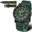 Мъжки ръчен часовник с автоматичен механизъм - корпус от Стомана - Силиконова каишка - цвят Зелен Зелен