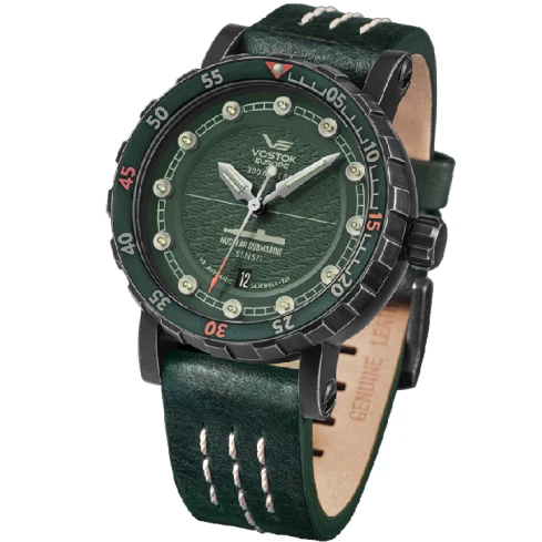 Мъжки ръчен часовник с автоматичен механизъм - корпус от Стомана - Силиконова каишка - цвят Зелен Зелен