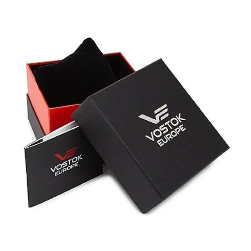 Мъжки ръчен часовник с автоматичен механизъм - корпус от Стомана - Естествена кожа - цвят Черен Червен