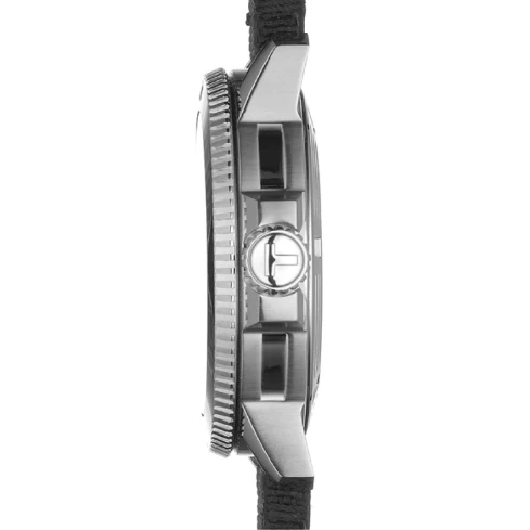 Мъжки ръчен часовник с автоматичен механизъм - корпус от Стомана - Текстил - цвят Черен Черен