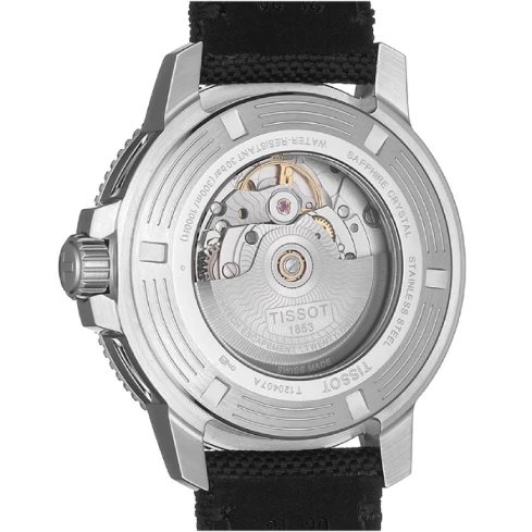 Мъжки ръчен часовник с автоматичен механизъм - корпус от Стомана - Текстил - цвят Черен Черен