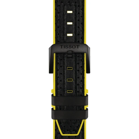 Мъжки ръчен часовник с кварцов механизъм - корпус от Стомана - Стоманена верижка - цвят Черен Жълт