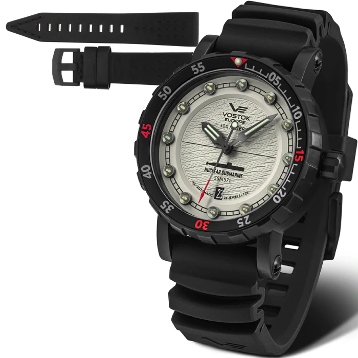 Мъжки ръчен часовник с автоматичен механизъм - корпус от Стомана - Естествена кожа - цвят Бежов Черен