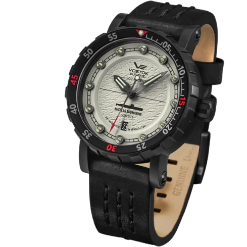 Мъжки ръчен часовник с автоматичен механизъм - корпус от Стомана - Естествена кожа - цвят Бежов Черен