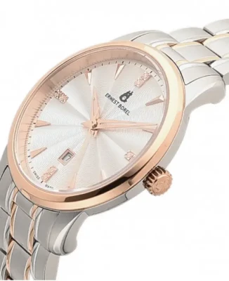 Дамски ръчен часовник с кварцов механизъм - корпус от Стомана - Стоманена верижка - цвят Сив Сив