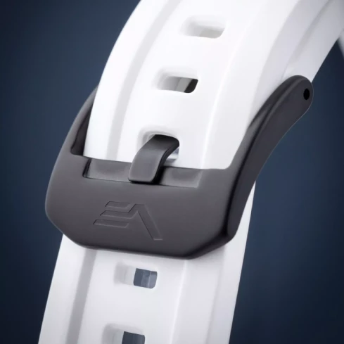 Мъжки ръчен часовник с автоматичен механизъм - корпус от Стомана - Естествена кожа - цвят Черен Бял