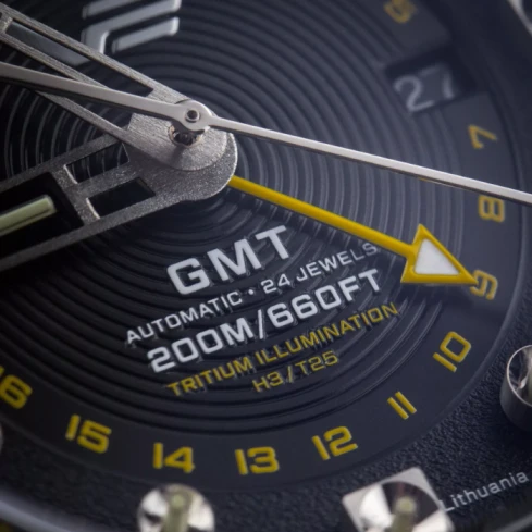 Мъжки ръчен часовник с автоматичен механизъм - корпус от Стомана - Естествена кожа - цвят Черен Бял