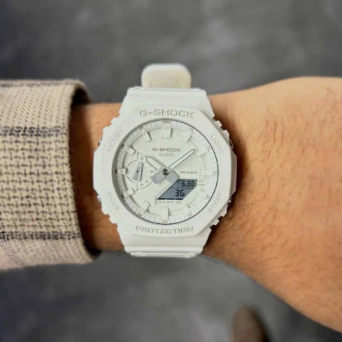 Мъжки ръчен часовник с кварцов механизъм - корпус от Полимер - Полимер - цвят Бял Бял