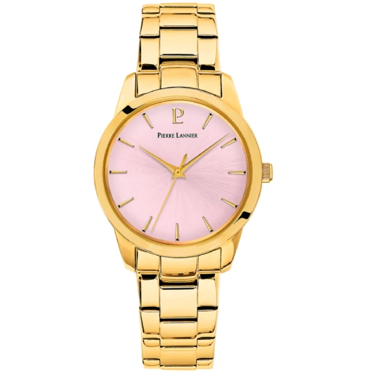 Дамски ръчен часовник с кварцов механизъм - корпус от Стомана - Стоманена верижка - цвят Розов Злато