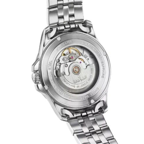 Мъжки ръчен часовник с автоматичен механизъм - корпус от Стомана - Стоманена верижка - цвят Зелен Сив