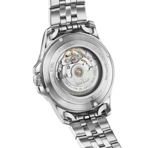 Мъжки ръчен часовник с автоматичен механизъм - корпус от Стомана - Стоманена верижка - цвят Зелен Сив