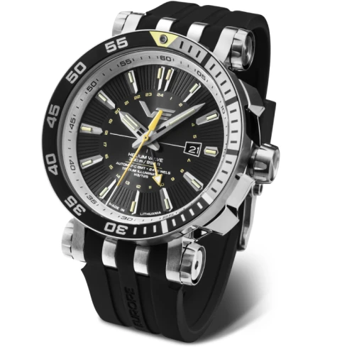 Мъжки ръчен часовник с автоматичен механизъм - корпус от Стомана - Естествена кожа - цвят Черен Черен