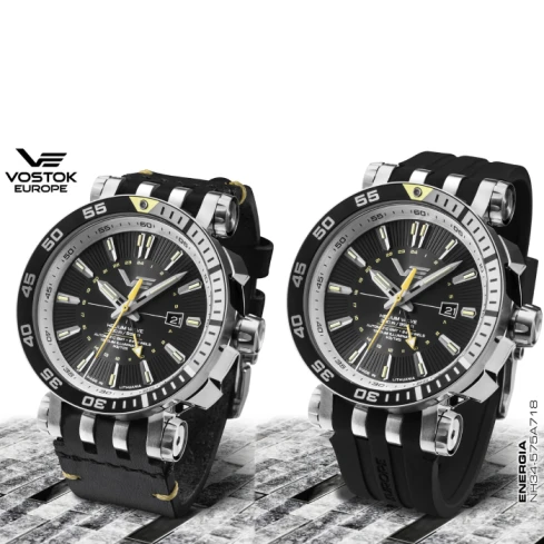 Мъжки ръчен часовник с автоматичен механизъм - корпус от Стомана - Естествена кожа - цвят Черен Черен