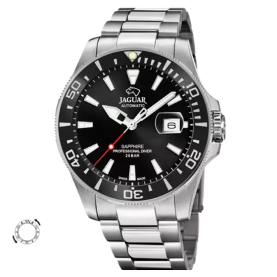 Мъжки ръчен часовник с автоматичен механизъм - корпус от Стомана - Стоманена верижка - цвят Черен Сив