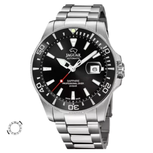 Мъжки ръчен часовник с автоматичен механизъм - корпус от Стомана - Стоманена верижка - цвят Черен Сив