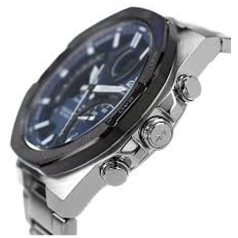 Мъжки ръчен часовник с кварцов механизъм - корпус от Стомана - Стоманена верижка - цвят Син Сив