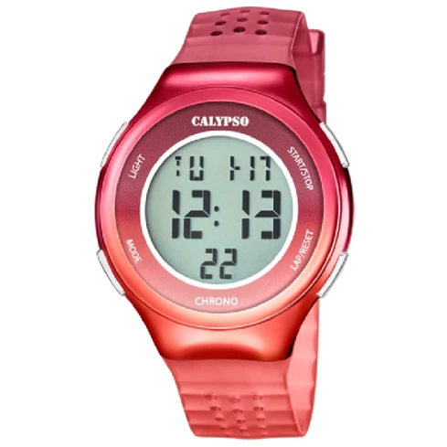 Унисекс ръчен часовник с кварцов механизъм - корпус от Полимер - Полимер - цвят Сив Червен