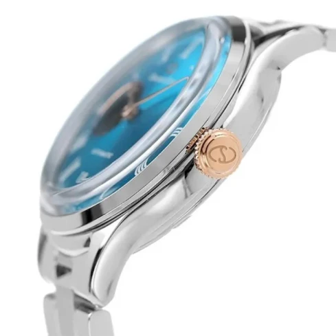 Дамски ръчен часовник с автоматичен механизъм - корпус от Стомана - Стоманена верижка - цвят Тюркоаз Сив