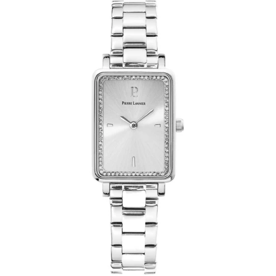 Дамски ръчен часовник с кварцов механизъм - корпус от Стомана - Стоманена верижка - цвят Сребрист Сив