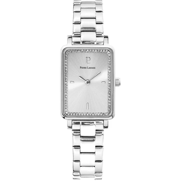 Дамски ръчен часовник с кварцов механизъм - корпус от Стомана - Стоманена верижка - цвят Сребрист Сив