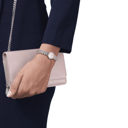 Дамски ръчен часовник с кварцов механизъм - корпус от Стомана - Стоманена верижка - цвят Седеф Син