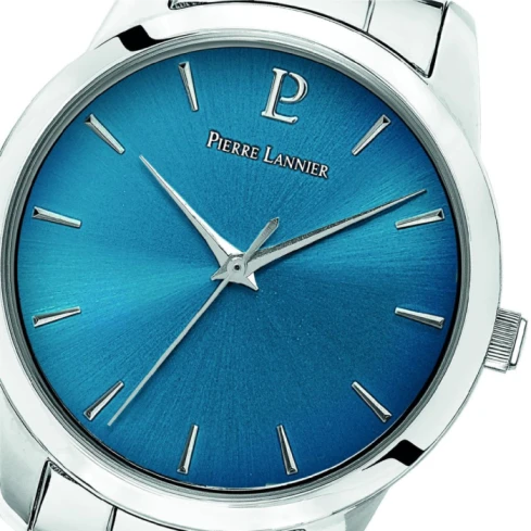 Дамски ръчен часовник с кварцов механизъм - корпус от Стомана - Стоманена верижка - цвят Син Сив