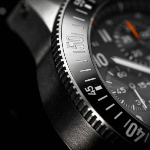 Мъжки ръчен часовник с автоматичен механизъм - корпус от Стомана - Каучук - цвят Черен Черен