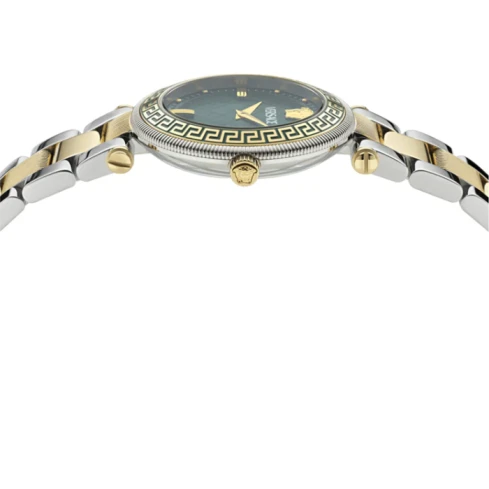 Дамски ръчен часовник с кварцов механизъм - корпус от Стомана - Стоманена верижка - цвят Зелен Злато