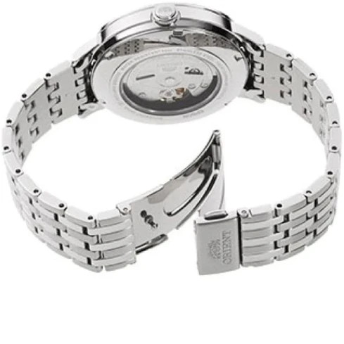 Мъжки ръчен часовник с автоматичен механизъм - корпус от Стомана - Стоманена верижка - цвят Син Сив