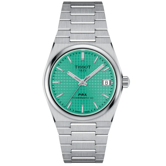 Дамски ръчен часовник с автоматичен механизъм - корпус от Стомана - Стоманена верижка - цвят Зелен Сив